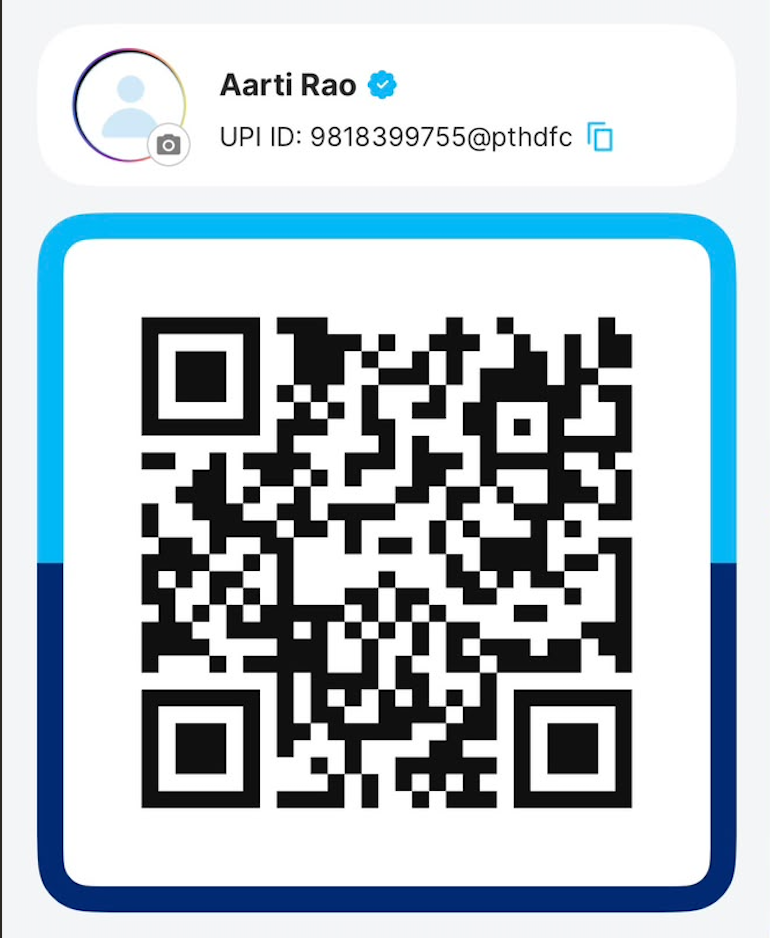 Fashhel India UPI QR code