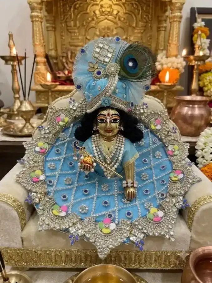 Sky blue morpankh Laddu Gopal poshak by Fashhel India